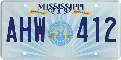 MS license plate AHW412
