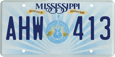 MS license plate AHW413