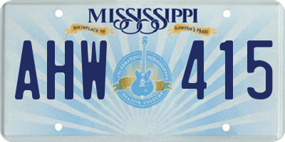 MS license plate AHW415