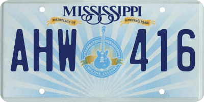 MS license plate AHW416
