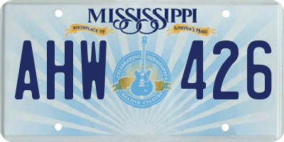 MS license plate AHW426