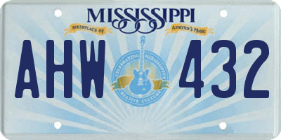 MS license plate AHW432