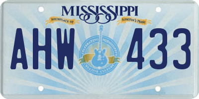 MS license plate AHW433