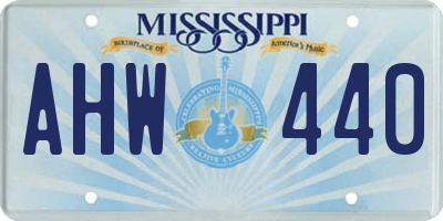 MS license plate AHW440