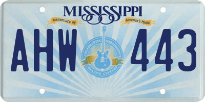 MS license plate AHW443