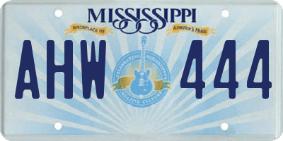 MS license plate AHW444