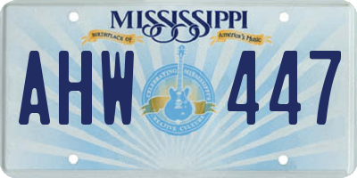 MS license plate AHW447
