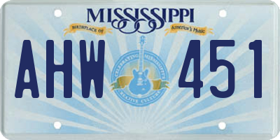 MS license plate AHW451