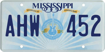 MS license plate AHW452