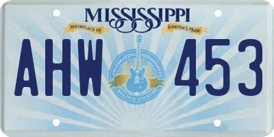 MS license plate AHW453