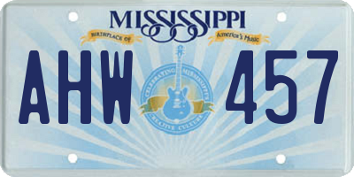 MS license plate AHW457