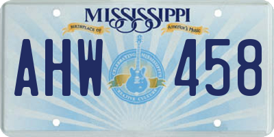 MS license plate AHW458