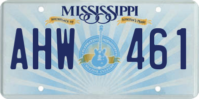 MS license plate AHW461