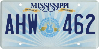 MS license plate AHW462