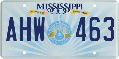 MS license plate AHW463