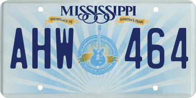 MS license plate AHW464