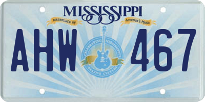 MS license plate AHW467