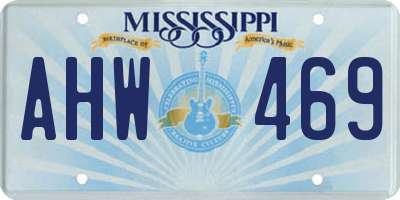 MS license plate AHW469