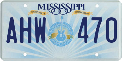 MS license plate AHW470
