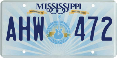 MS license plate AHW472