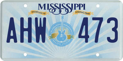 MS license plate AHW473