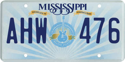 MS license plate AHW476