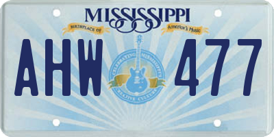 MS license plate AHW477