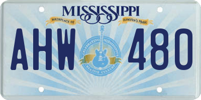 MS license plate AHW480