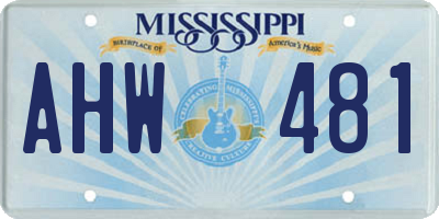 MS license plate AHW481