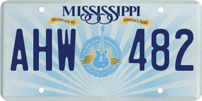 MS license plate AHW482