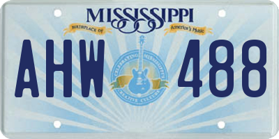 MS license plate AHW488