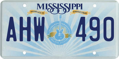 MS license plate AHW490