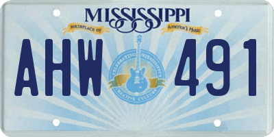 MS license plate AHW491