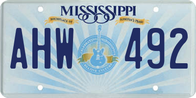 MS license plate AHW492