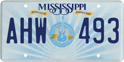 MS license plate AHW493