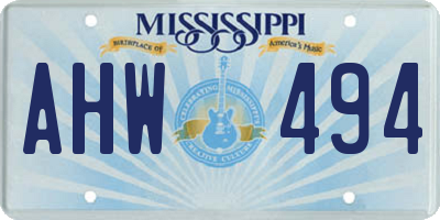 MS license plate AHW494