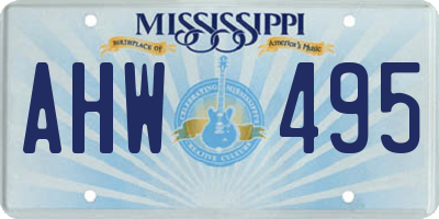 MS license plate AHW495