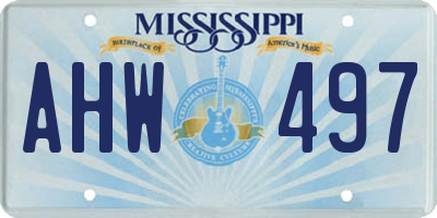 MS license plate AHW497