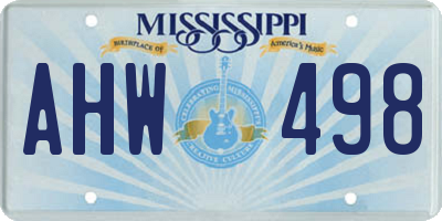 MS license plate AHW498