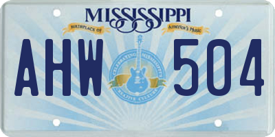 MS license plate AHW504