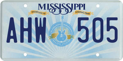 MS license plate AHW505