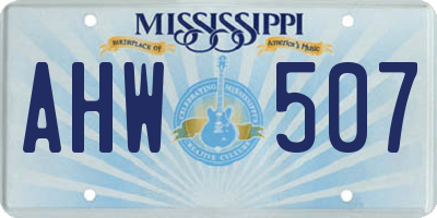 MS license plate AHW507