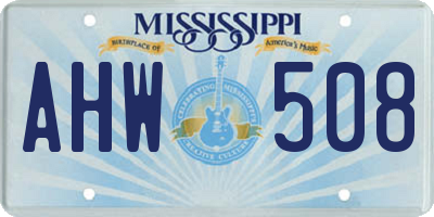 MS license plate AHW508