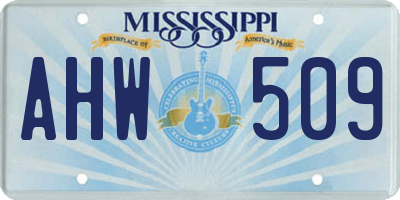 MS license plate AHW509