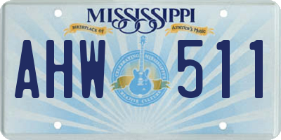 MS license plate AHW511