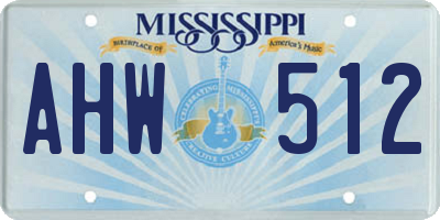 MS license plate AHW512