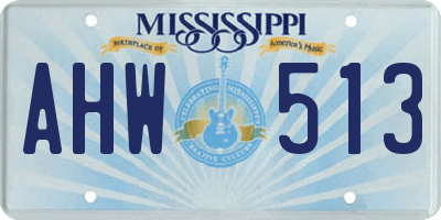 MS license plate AHW513