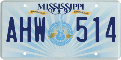 MS license plate AHW514