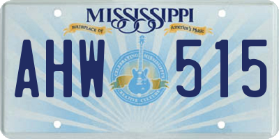 MS license plate AHW515