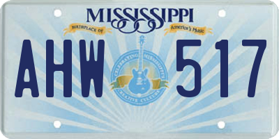MS license plate AHW517